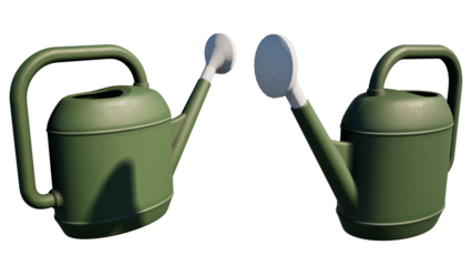 green watering can isolated