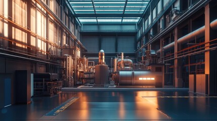 Obraz premium Power plant facility in an industrial setting