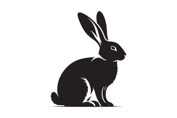 Cottontail Rabbit silhouette vector illustration, Cottontail Rabbit silhouette 