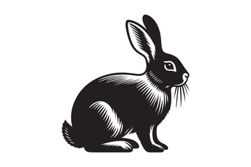 Cottontail Rabbit silhouette vector illustration, Cottontail Rabbit silhouette 