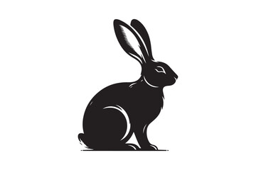 Cottontail Rabbit silhouette vector illustration, Cottontail Rabbit silhouette 