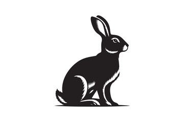 Cottontail Rabbit silhouette vector illustration, Cottontail Rabbit silhouette 