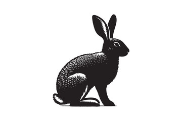 Cottontail Rabbit silhouette vector illustration, Cottontail Rabbit silhouette 