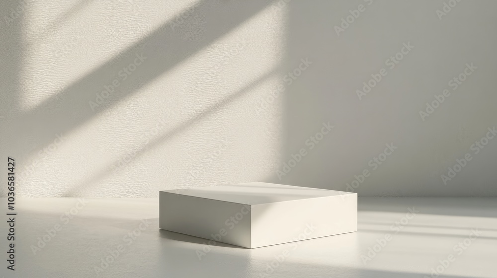 Poster geometric abstract background in realistic 3d render for product overlay mock up a vacant white squa