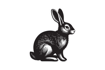 Cottontail Rabbit silhouette vector illustration, Cottontail Rabbit silhouette 
