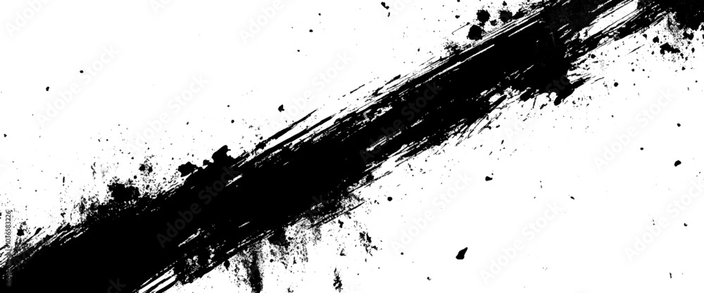 Poster vector brush stroke scratch and texture elements for design.