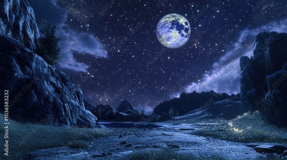 Aufkleber cartoon 3d rendering of a cosmic backdrop featuring a space background with a star nebula textured s