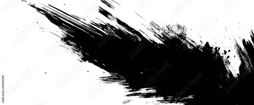 Poster vector brush stroke scratch and texture elements for design.