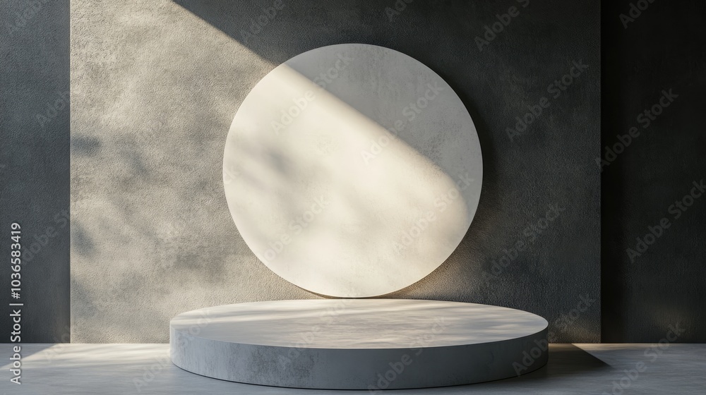 Poster abstract 3d rendering mock up podium for showcasing products minimalistic concept geometric backdrop