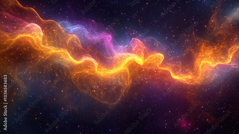 Aufkleber fantasy 3d rendering of vibrant luminous particles creating a captivating backdrop in the depths of 