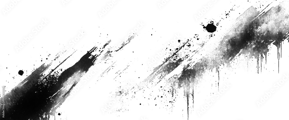 Poster vector brush stroke scratch and texture elements for design.