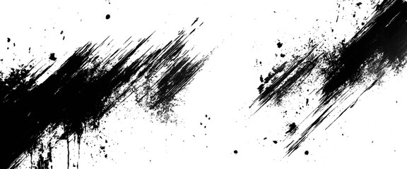 Vector brush stroke scratch and texture elements for design.