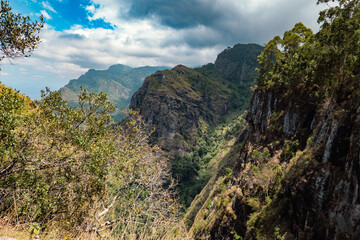 Scenic view of a mountain landscapes at Kambe Peak on the Usambara Mountains in Lushoto, Tanga Region, Tanzania 
