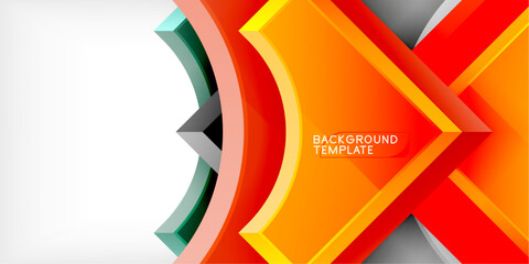 Square, arrow shapes with round elements Vector Illustration For Wallpaper, Banner, Background, Card, Book Illustration, landing page