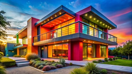 Obraz premium Striking images capture the bold design of Bald Dog Residence.