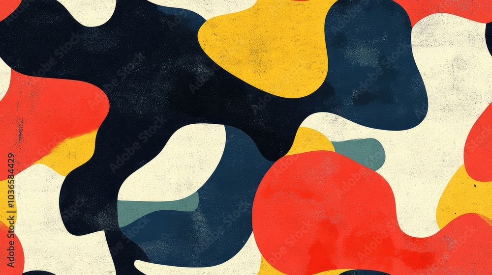 Poster seamless abstract color blobs with a textured paper overlay a high quality illustration featuring de