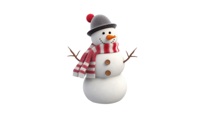 Snowman on Christmas background. Ai generative.	
