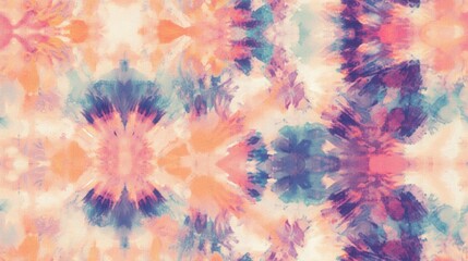 Pastel Geometric Seamless Design with Light Creative Tie Dye Effect Artistic Aquarelle Paintbrush Texture Featuring African Inspired Art Brushed Textile with Watercolor Folk Oil Brush Style and Tr