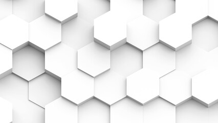 White hexagons geometric background, minimal honeycomb pattern wallpaper.