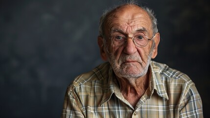 Obraz premium Captivating Portrait of an Elderly Man Reflecting Life's Journey and Emotions