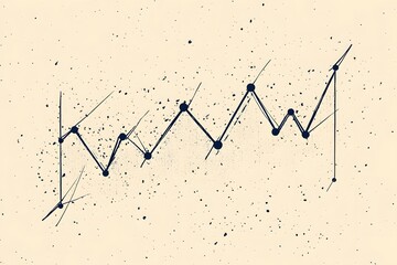 Abstract Line Graph with Spatter on a Light Background
