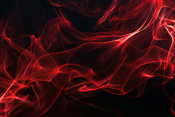 Neon atmospheric red smoke on black background. Realistic scene close up.