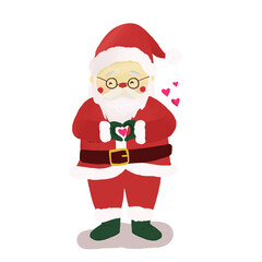 santa claus with love sign