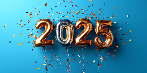 2025 Happy New Year Celebration With Glitter And Fireworks In Eve Night
