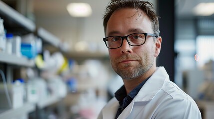 Fototapeta premium An innovative biotechnologist developing medical breakthroughs.