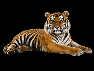 Obraz premium Regal Bengal Tiger Lounging with Elegance and Pride