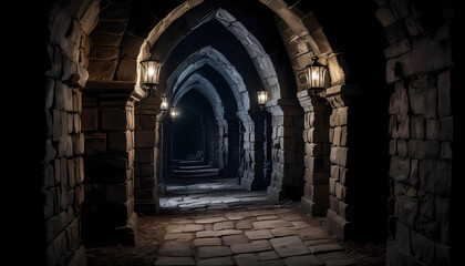 Dark and creepy gothic castle background, hyper detail