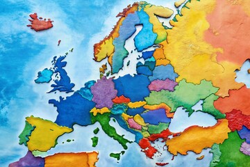 Obraz premium Download a blank European map outline for free.