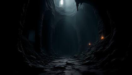 Gothic castle dungeon, dark and creepy background, hyper detail