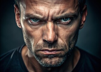 Fototapeta premium Capture the raw emotion of anger with powerful facial expressions.