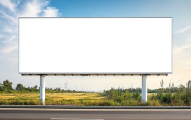 Obraz premium A blank billboard in a rural setting, ready for advertising.