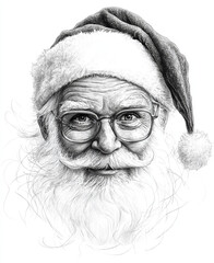 Christmas Sketch Poster.  Generated image.  A digital illustration of a traditional Christmas holiday poster in a sketch art style.