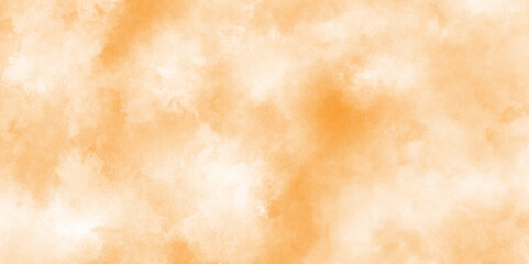 Paint leaks and ombre effects orange or brown watercolor, watercolor background textures with clouds and stains, Old paper texture with stains and scratches, Hand painted abstract cloud texture.