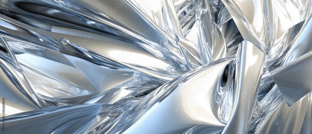 Poster abstract silver texture with shiny metallic surfaces and distorted shapes, perfect for backgrounds a