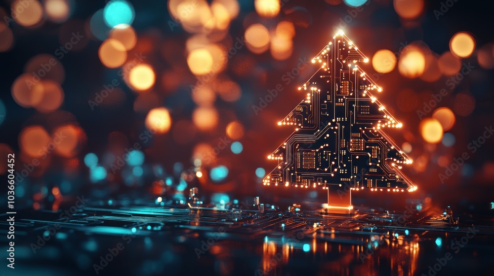 Poster tech tree displaying intricate circuit adornments