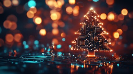 Tech tree displaying intricate circuit adornments