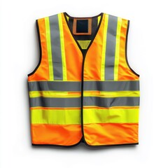 Brightly colored safety vest with reflective stripes for high visibility outdoors