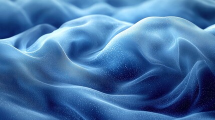 Obraz premium Flowing blue fabric creates a serene abstract pattern with gentle waves during natural light exposure