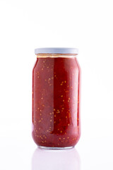 Traditional homemade canned tomatoes. Canned tomatoes prepared for winter meals