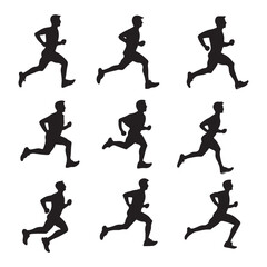 silhouette of a man running