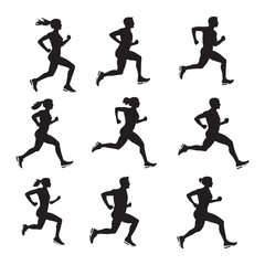 silhouette of a man running