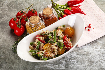 Vegan boiled quinoa with vegetables