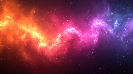 Vibrant cosmic clouds illuminated by colorful nebulae in deep space during a dazzling astronomical event