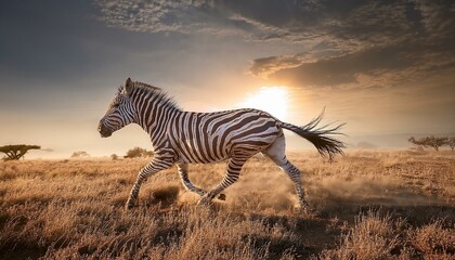 Obraz premium A zebra's presence in nature captivates all who observe. 