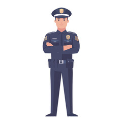 police standing guard vector illustration