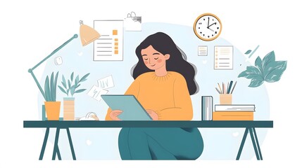 Young woman with tablet. 